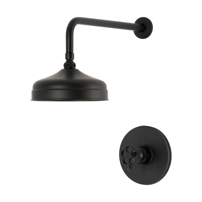 Kingston Wendell KB6330RKZSO Knurled Single-Handle Pressure Balanced Shower Faucet, Matte Black