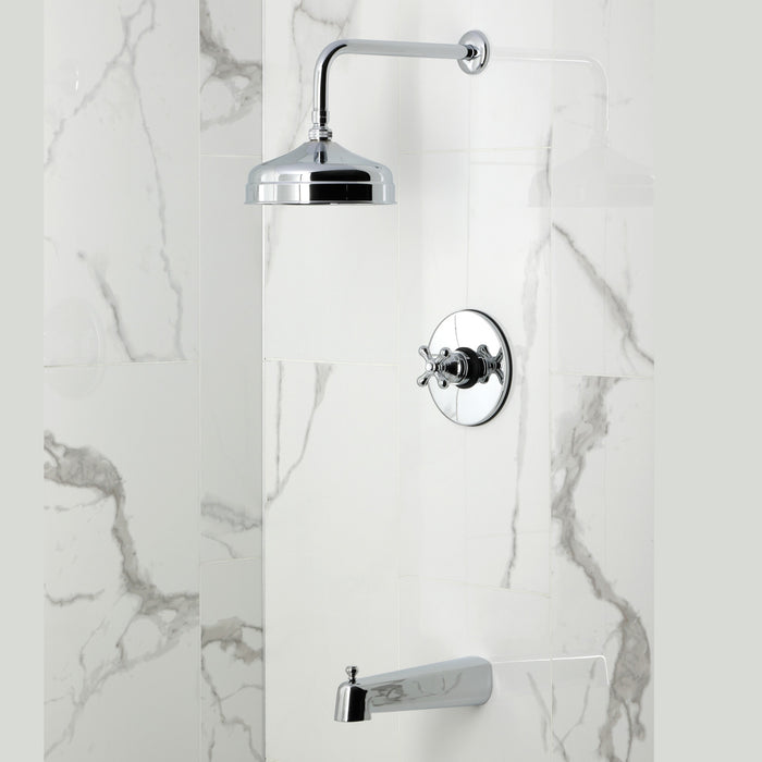 Kingston Tulare KB6331AX - Revival Single-Handle Pressure Balanced Tub and Shower Faucet, Polished Chrome