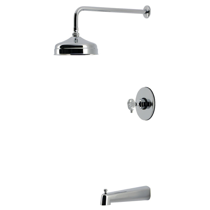 Kingston Wendell KB6331RKZ Knurled Single-Handle Pressure Balanced Tub and Shower Faucet, Polished Chrome