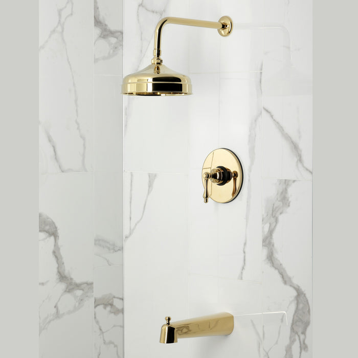 Kingston Tulare KB6332AL - Revival Single-Handle Pressure Balanced Tub and Shower Faucet, Polished Brass