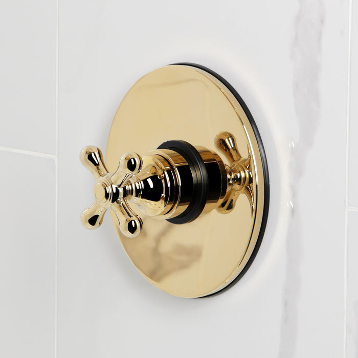 Kingston Heirloom KB6332AXSO - Restoration Single-Handle Pressure Balanced Shower Faucet, Polished Brass