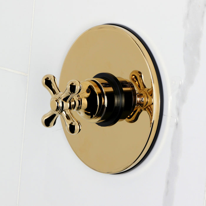 Kingston Tulare KB6332AXTO - Restoration Single-Handle Pressure Balanced Tub Faucet, Polished Brass
