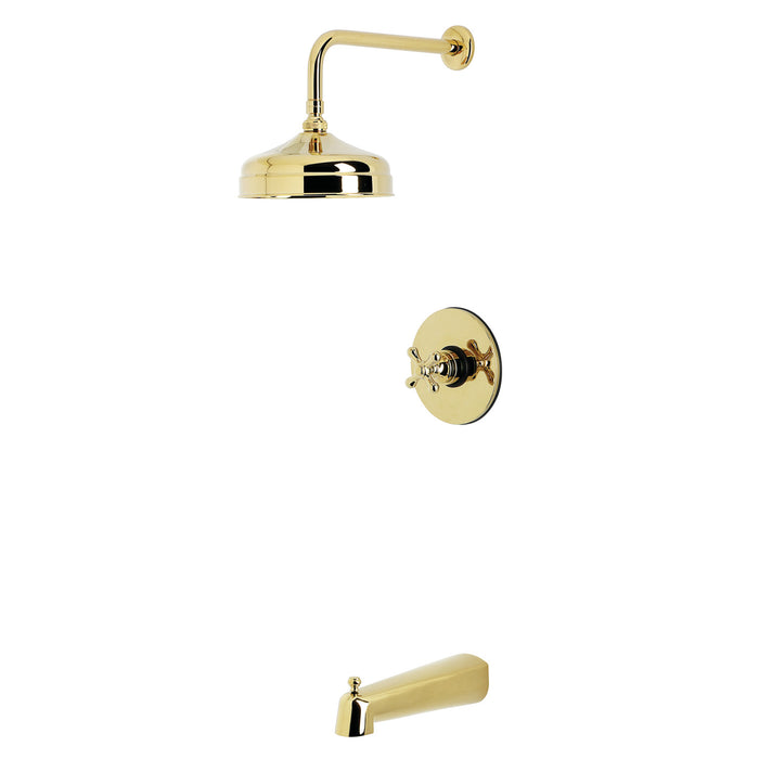 Kingston Tulare KB6332AX - Revival Single-Handle Pressure Balanced Tub and Shower Faucet, Polished Brass