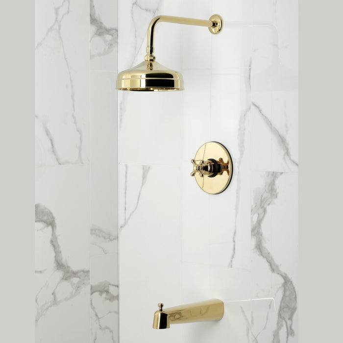 Kingston Tulare KB6332BX - Metropolitan Single-Handle Pressure Balanced Tub and Shower Faucet, Polished Brass