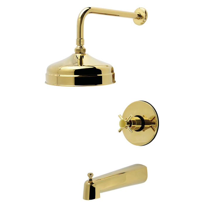 Kingston Sona KB6332DX - Concord Single-Handle Pressure Balanced Tub and Shower Faucet, Polished Brass