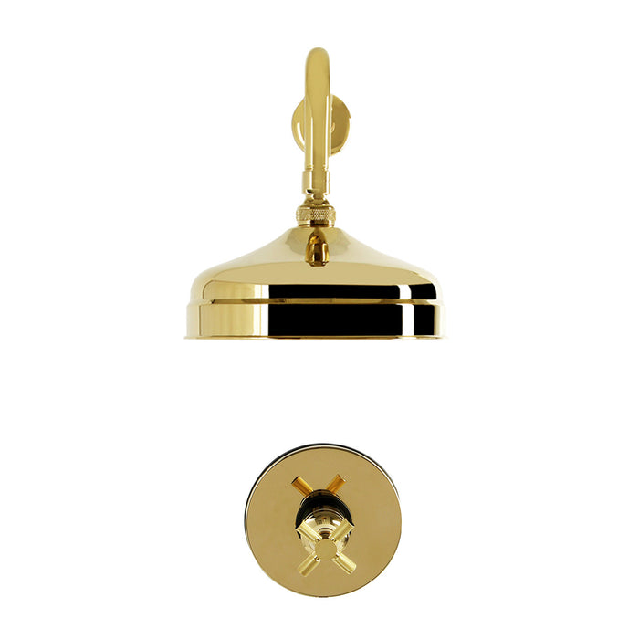 Kingston Convergent KB6332KNXSO Knurled Single-Handle Pressure Balanced Shower Faucet, Polished Brass
