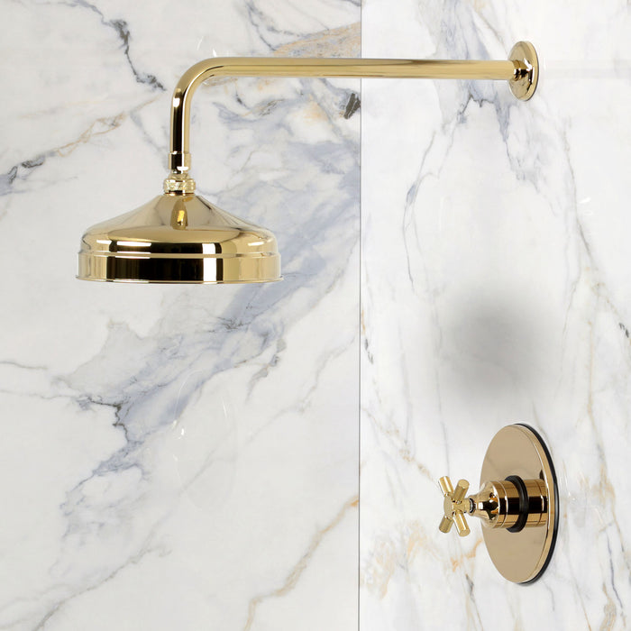 Kingston Convergent KB6332KNXSO Knurled Single-Handle Pressure Balanced Shower Faucet, Polished Brass