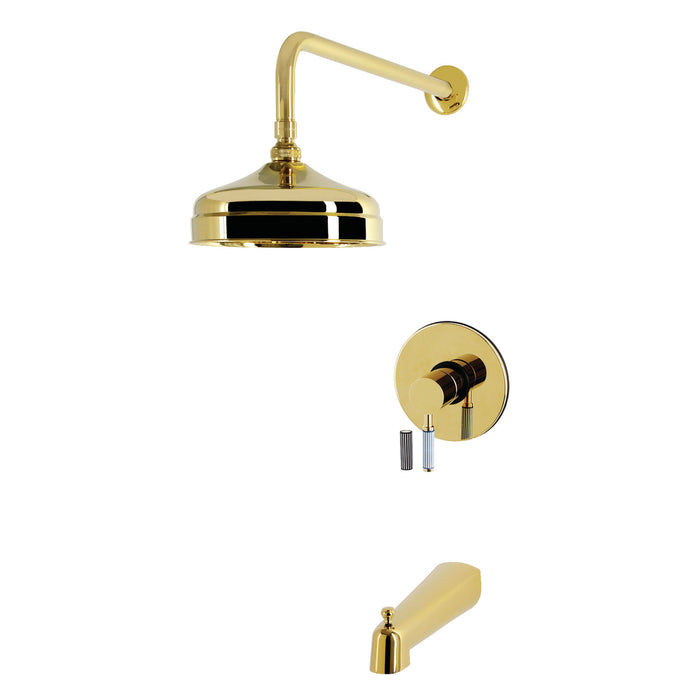 Kingston Verona KB6332KPS Single-Handle Pressure Balanced Tub and Shower Faucet, Polished Brass