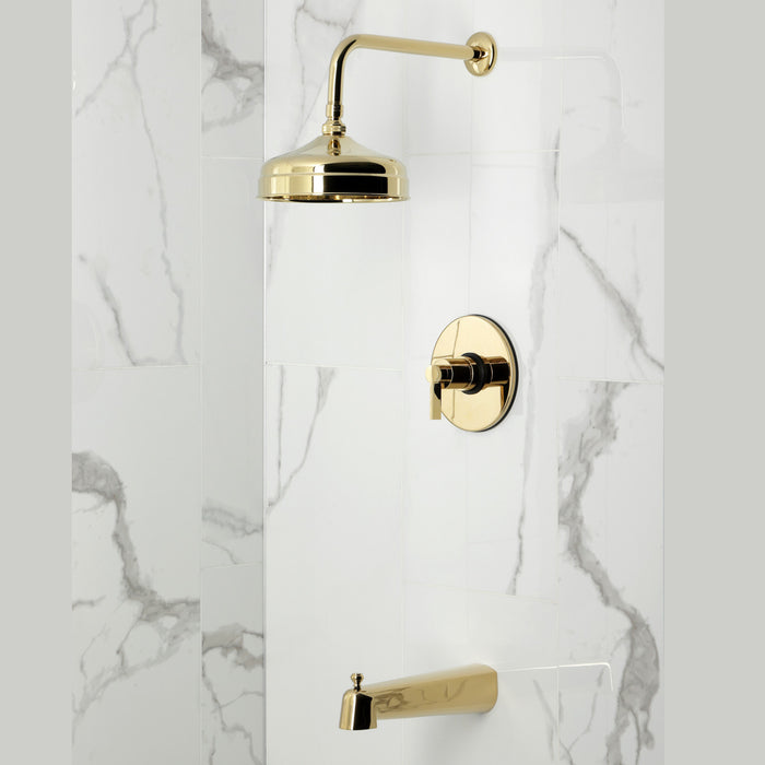 Kingston Sona KB6332NDL - NuvoFusion Single-Handle Pressure Balanced Tub and Shower Faucet, Polished Brass