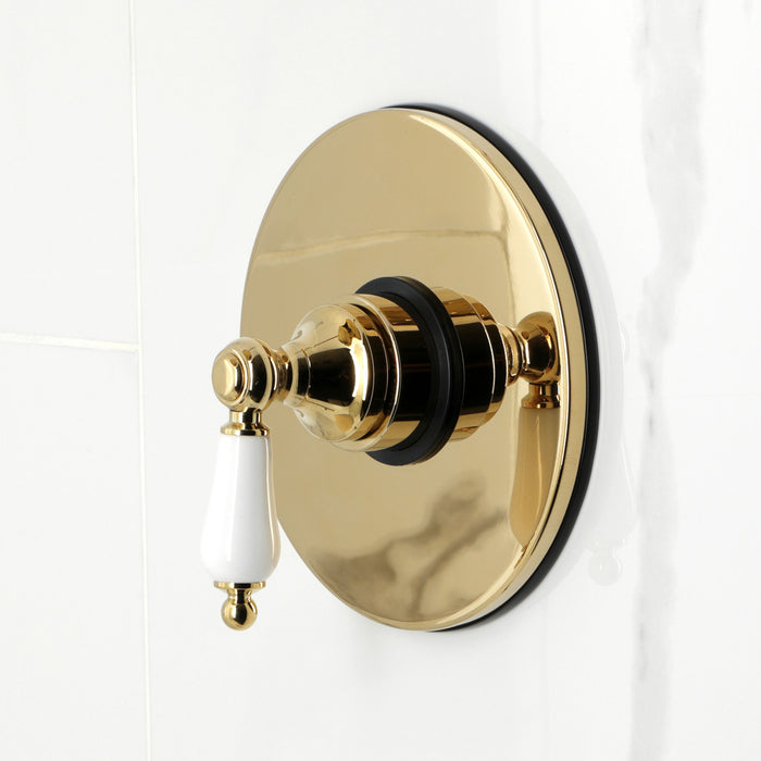Kingston Tulare KB6332PL - Demure Single-Handle Pressure Balanced Tub and Shower Faucet, Polished Brass