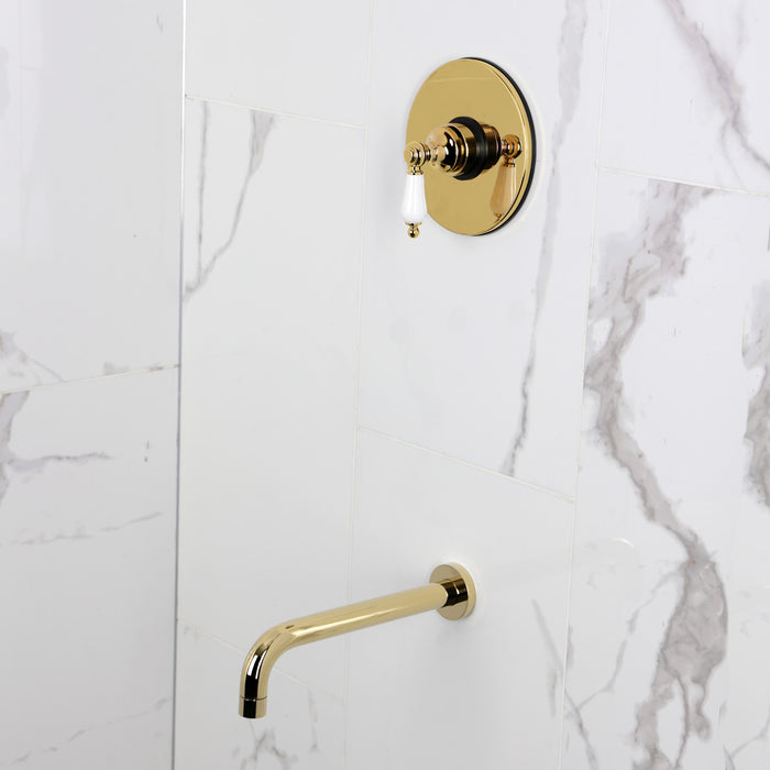Kingston Tulare KB6332PLTO - Victorian Single-Handle Pressure Balanced Tub Faucet, Polished Brass