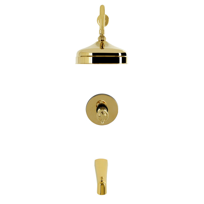 Kingston Webb KB6332RKX Single-Handle Pressure Balanced Tub and Shower Faucet, Polished Brass