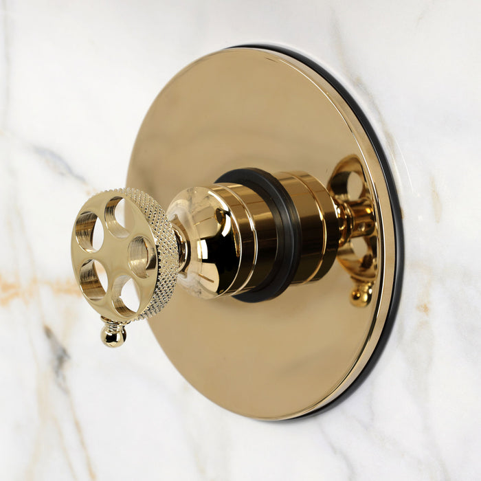 Kingston Webb KB6332RKX Single-Handle Pressure Balanced Tub and Shower Faucet, Polished Brass