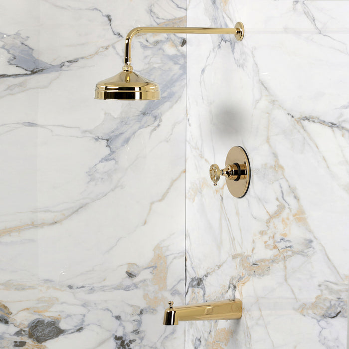 Kingston Webb KB6332RKX Single-Handle Pressure Balanced Tub and Shower Faucet, Polished Brass