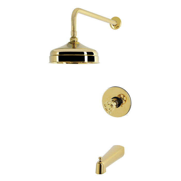 Kingston Webb KB6332RKX Single-Handle Pressure Balanced Tub and Shower Faucet, Polished Brass