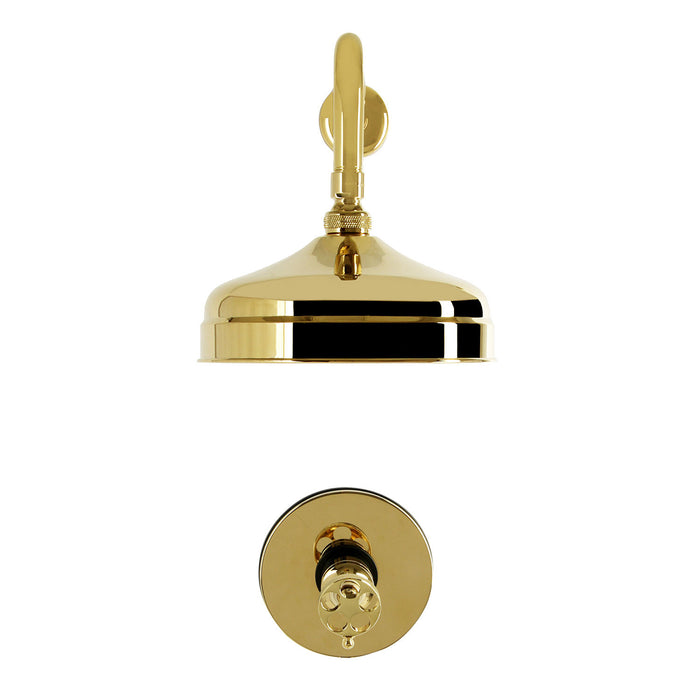 Kingston Wendell KB6332RKZSO Knurled Single-Handle Pressure Balanced Shower Faucet, Polished Brass