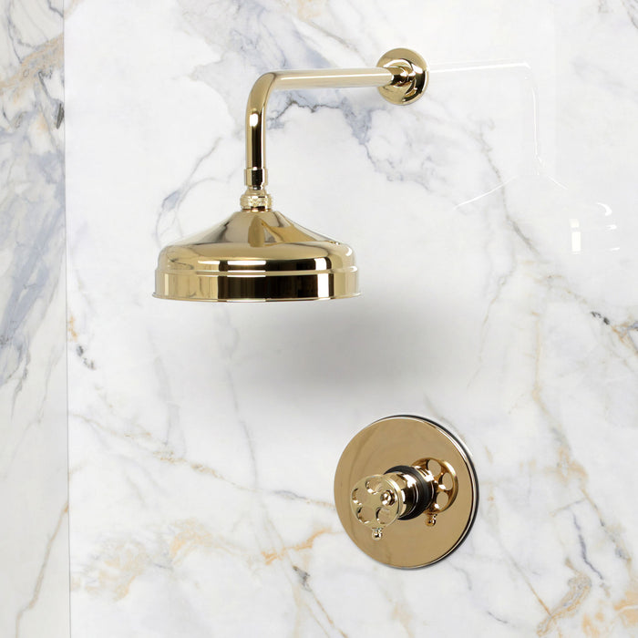 Kingston Wendell KB6332RKZSO Knurled Single-Handle Pressure Balanced Shower Faucet, Polished Brass