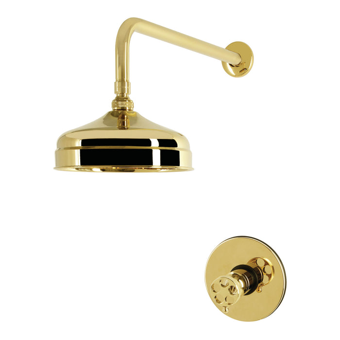 Kingston Wendell KB6332RKZSO Knurled Single-Handle Pressure Balanced Shower Faucet, Polished Brass