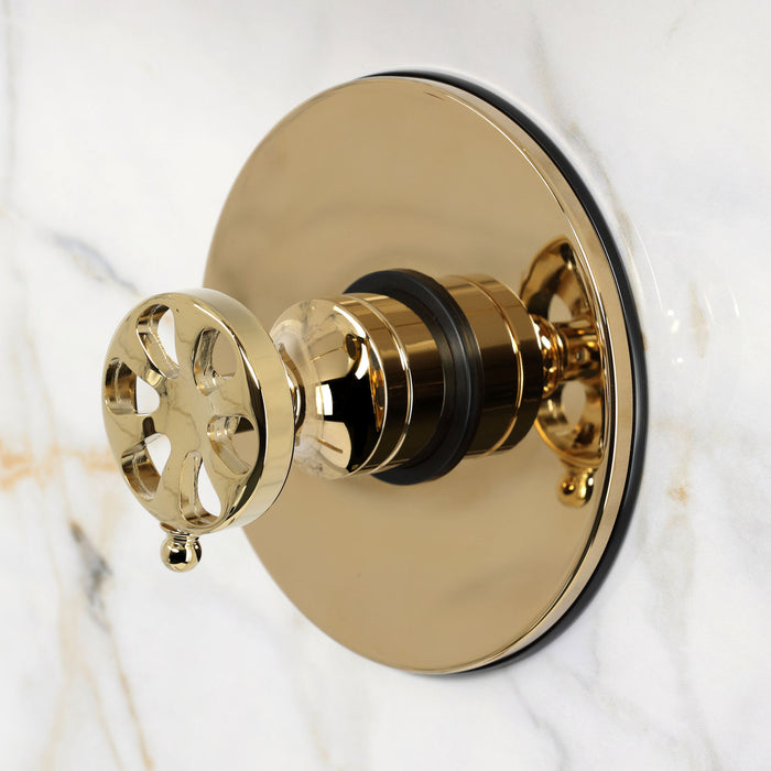 Kingston Belknap KB6332RX Single-Handle Pressure Balanced Tub and Shower Faucet, Polished Brass