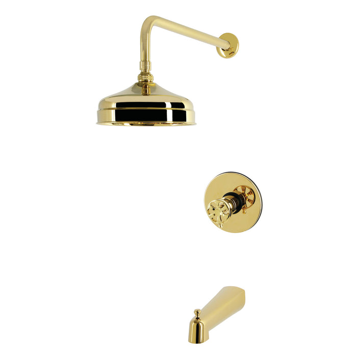 Kingston Belknap KB6332RX Single-Handle Pressure Balanced Tub and Shower Faucet, Polished Brass
