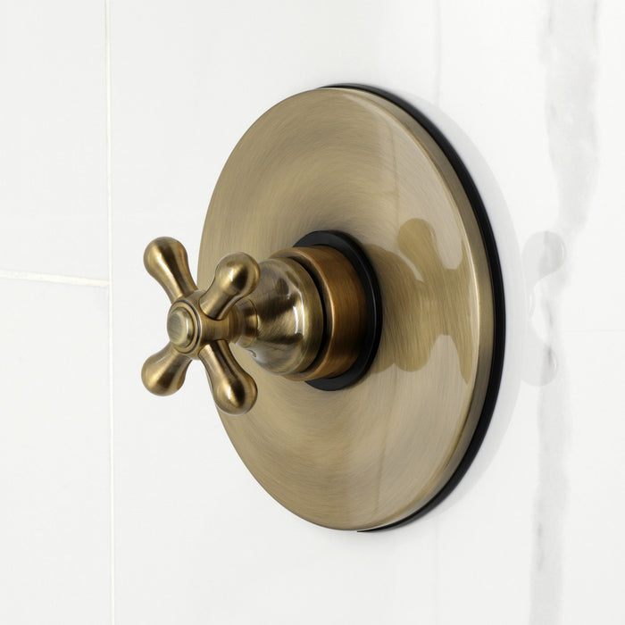 Kingston Tulare KB6333AX - Revival Single-Handle Pressure Balanced Tub and Shower Faucet, Antique Brass