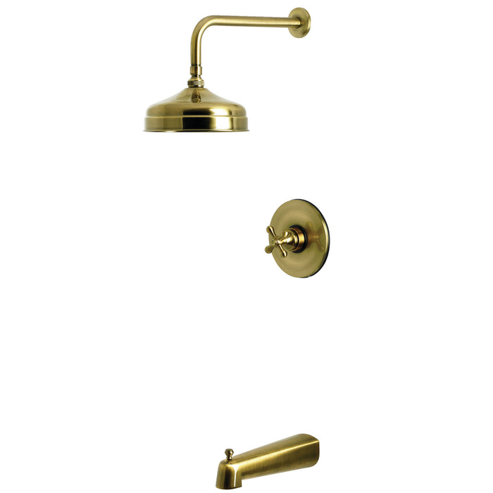 Kingston Tulare KB6333AX - Revival Single-Handle Pressure Balanced Tub and Shower Faucet, Antique Brass