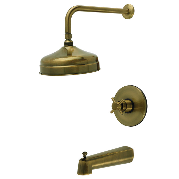 Kingston Sona KB6333DX - Concord Single-Handle Pressure Balanced Tub and Shower Faucet, Antique Brass