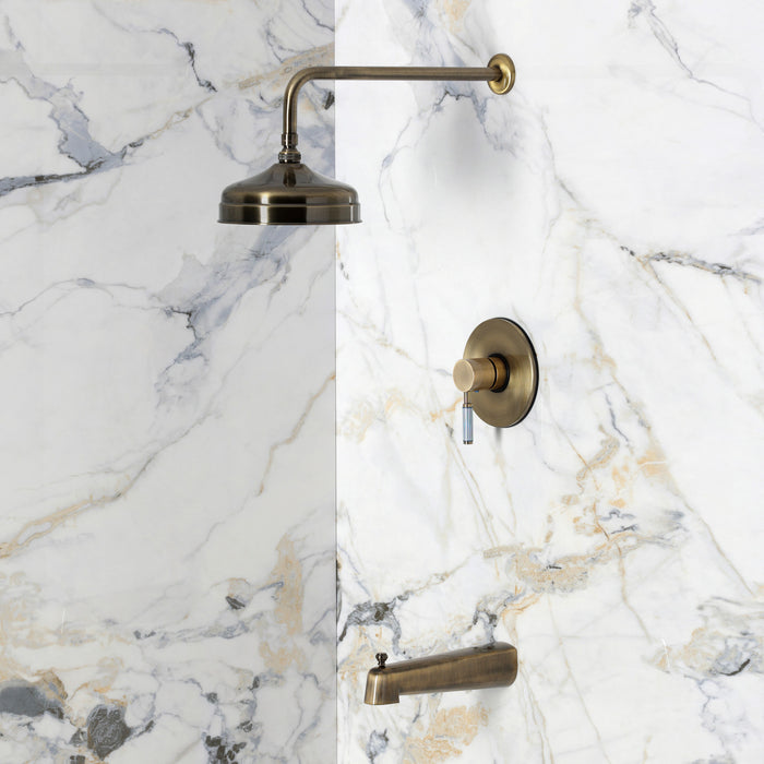 Kingston Verona KB6333KPS Single-Handle Pressure Balanced Tub and Shower Faucet, Antique Brass