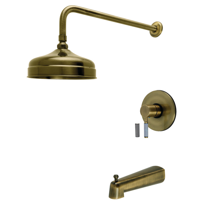 Kingston Verona KB6333KPS Single-Handle Pressure Balanced Tub and Shower Faucet, Antique Brass