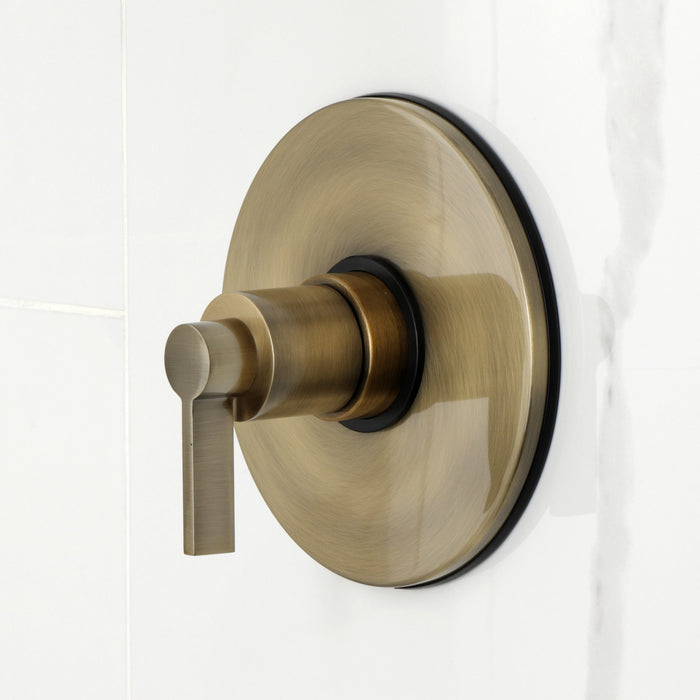 NuvoFusion KB6333NDL Single-Handle Pressure Balanced Tub and Shower Faucet, Antique Brass