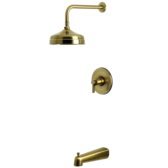 NuvoFusion KB6333NDL Single-Handle Pressure Balanced Tub and Shower Faucet, Antique Brass