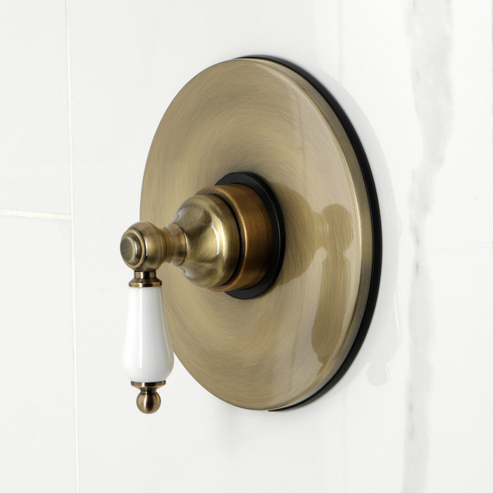 Kingston Tulare KB6333PL - Demure Single-Handle Pressure Balanced Tub and Shower Faucet, Antique Brass