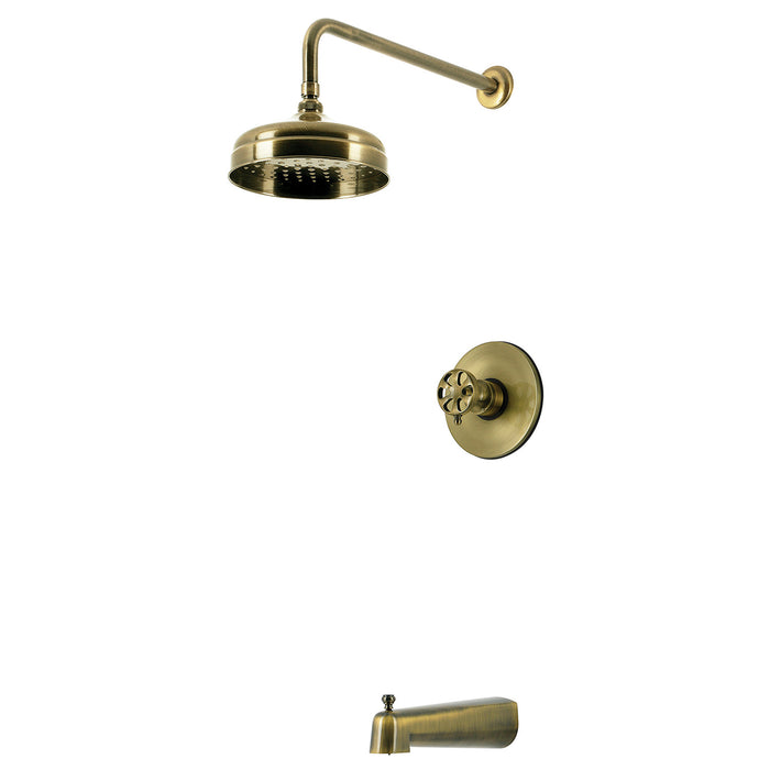 Kingston Belknap KB6333RX Single-Handle Pressure Balanced Tub and Shower Faucet, Antique Brass