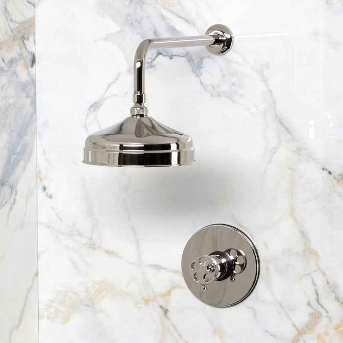 Kingston Wendell KB6336RKZSO Knurled Single-Handle Pressure Balanced Shower Faucet, Polished Nickel