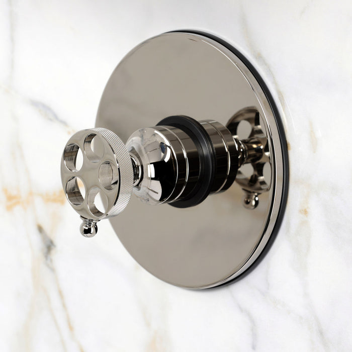 Kingston Wendell KB6336RKZSO Knurled Single-Handle Pressure Balanced Shower Faucet, Polished Nickel