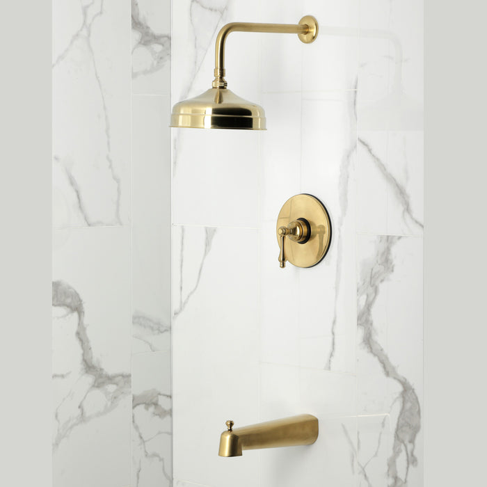 Kingston Tulare KB6337AL - Revival Single-Handle Pressure Balanced Tub and Shower Faucet, Brushed Brass