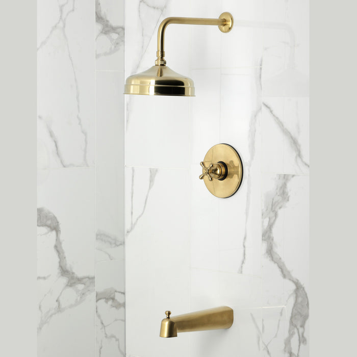 Kingston Tulare KB6337BX - Metropolitan Single-Handle Pressure Balanced Tub and Shower Faucet, Brushed Brass