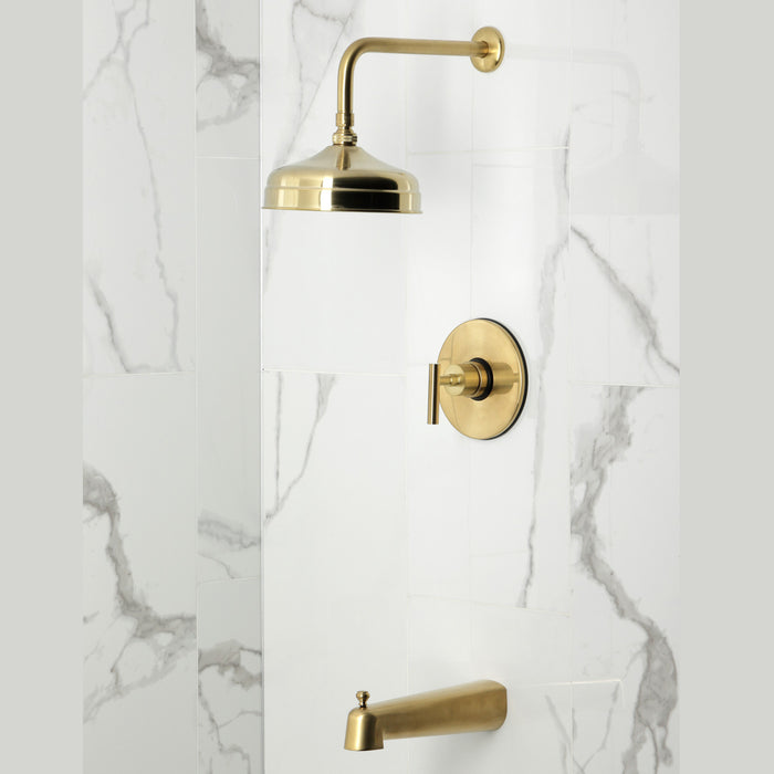 Kingston Sona KB6337CML - Manhattan Single-Handle Pressure Balanced Tub and Shower Faucet, Brushed Brass