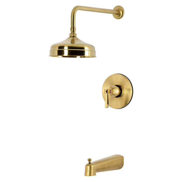 Kingston KB6337DQL Single-Handle Pressure Balanced Tub and Shower Faucet, Brushed Brass
