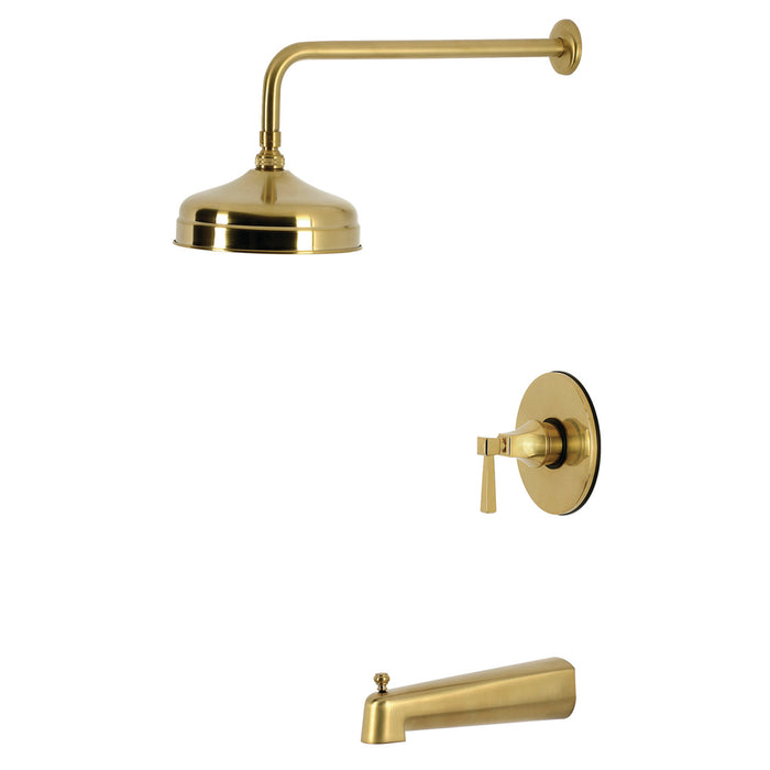 Kingston KB6337DQL Single-Handle Pressure Balanced Tub and Shower Faucet, Brushed Brass