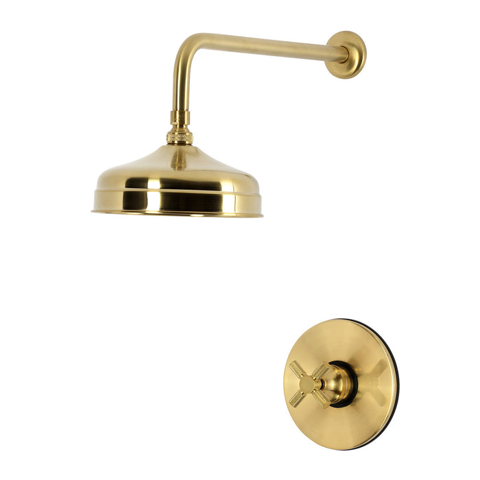 Kingston Convergent KB6337KNXSO Knurled Single-Handle Pressure Balanced Shower Faucet, Brushed Brass