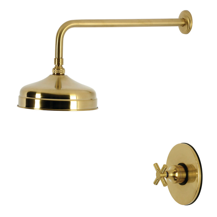 Kingston Convergent KB6337KNXSO Knurled Single-Handle Pressure Balanced Shower Faucet, Brushed Brass