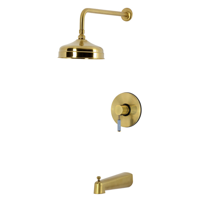 Kingston Verona KB6337KPS Single-Handle Pressure Balanced Tub and Shower Faucet, Brushed Brass