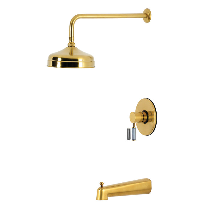 Kingston Verona KB6337KPS Single-Handle Pressure Balanced Tub and Shower Faucet, Brushed Brass