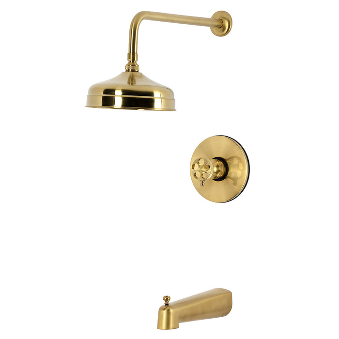 Kingston Webb KB6337RKX Single-Handle Pressure Balanced Tub and Shower Faucet, Brushed Brass