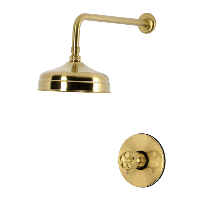 Kingston Wendell KB6337RKZSO Knurled Single-Handle Pressure Balanced Shower Faucet, Brushed Brass