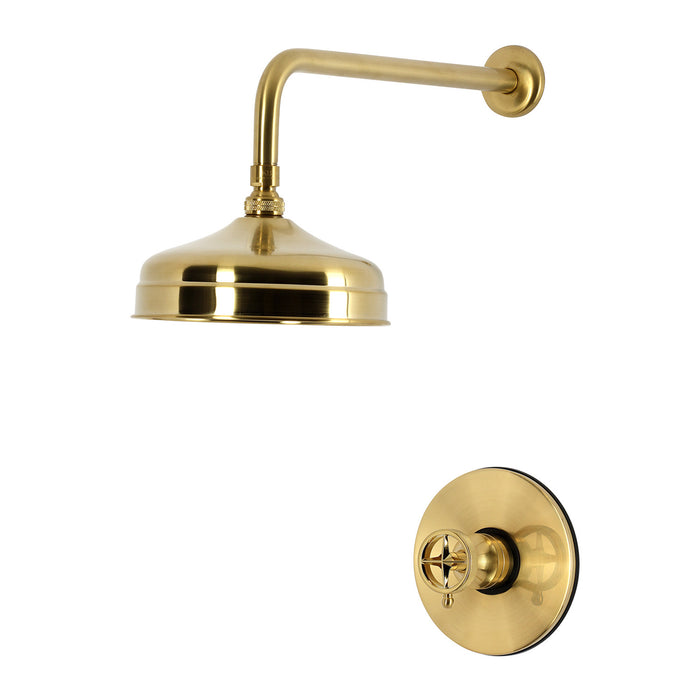Kingston Levante KB6337RNKSO Knurled Single-Handle Pressure Balanced Shower Faucet, Brushed Brass