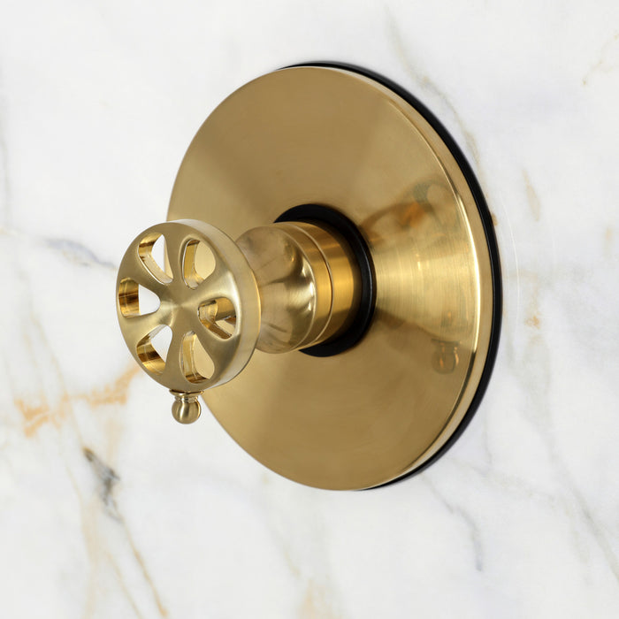 Kingston Belknap KB6337RXSO Single-Handle Pressure Balanced Shower Faucet, Brushed Brass