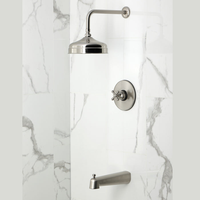 Kingston Tulare KB6338BX - Metropolitan Single-Handle Pressure Balanced Tub and Shower Faucet, Brushed Nickel