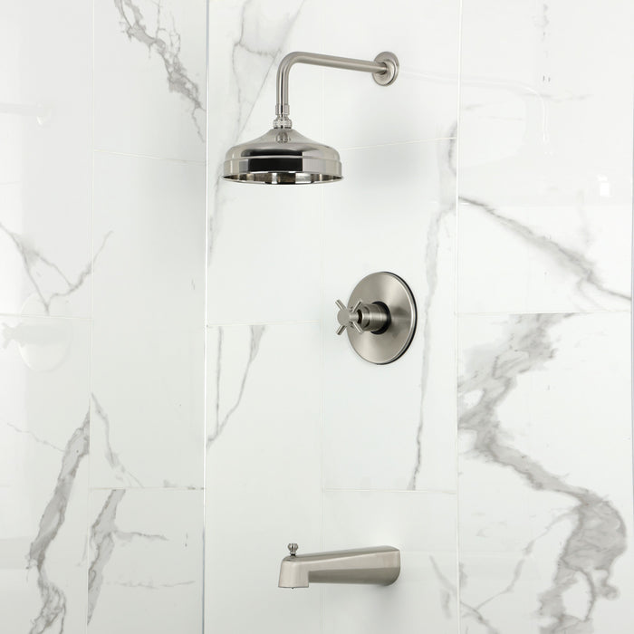 Kingston Sona KB6338DX - Concord Single-Handle Pressure Balanced Tub and Shower Faucet, Brushed Nickel